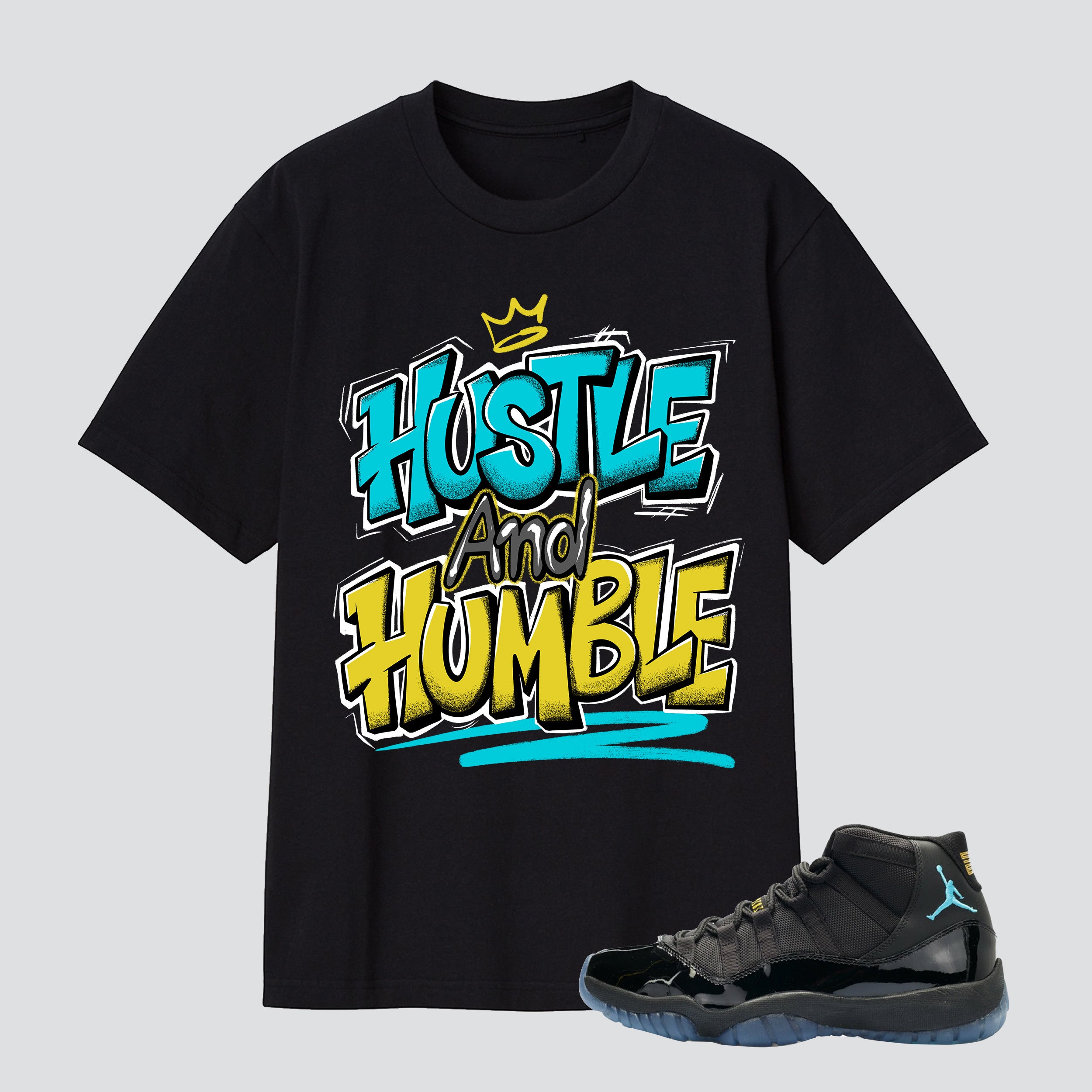 11s Gamma Blue Hustle And Humble Premium T-shirt