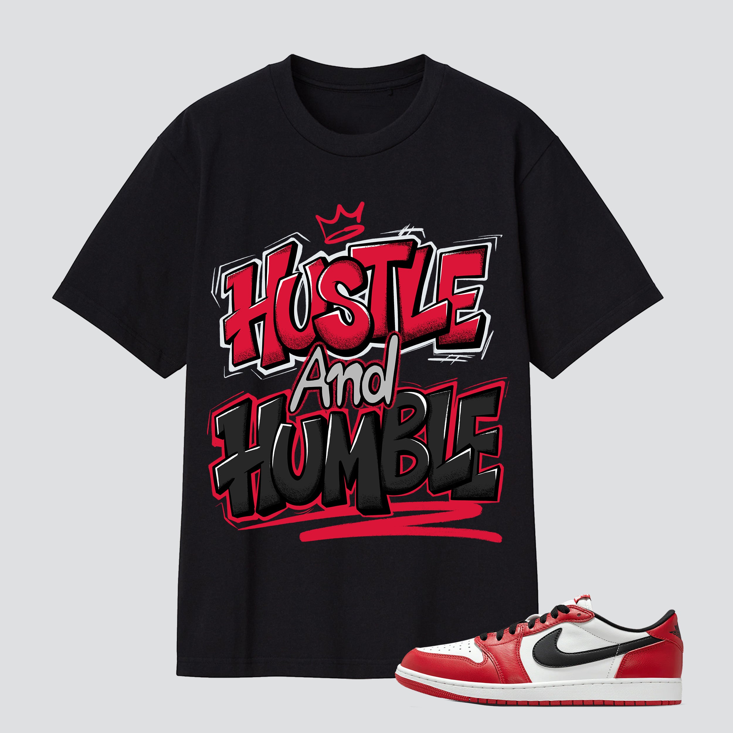 1 Retro Low OG Chicago Hustle And Humble Premium T-shirt