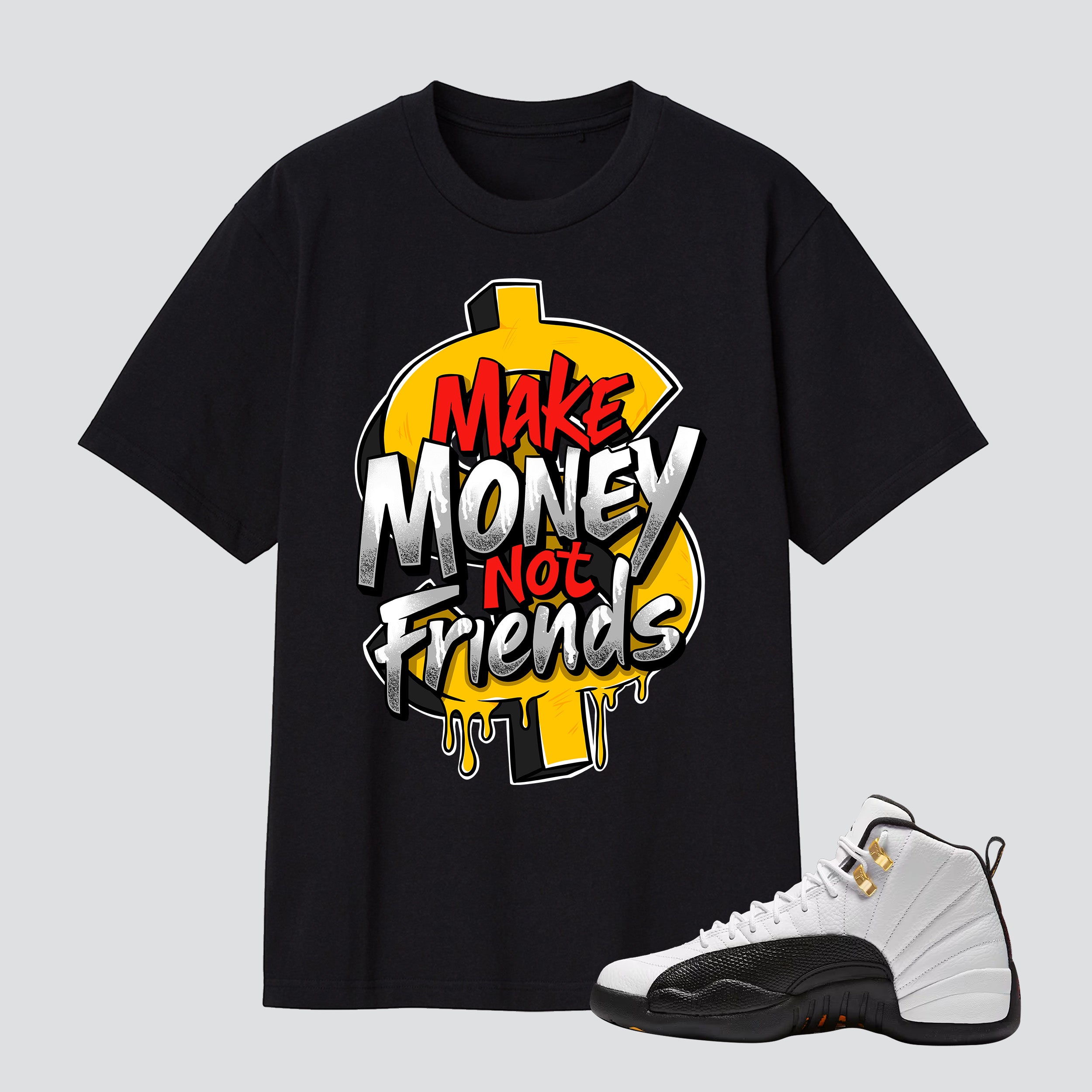 AJ 12 Taxi 2025 Make Money Not Friends Premium T-shirt