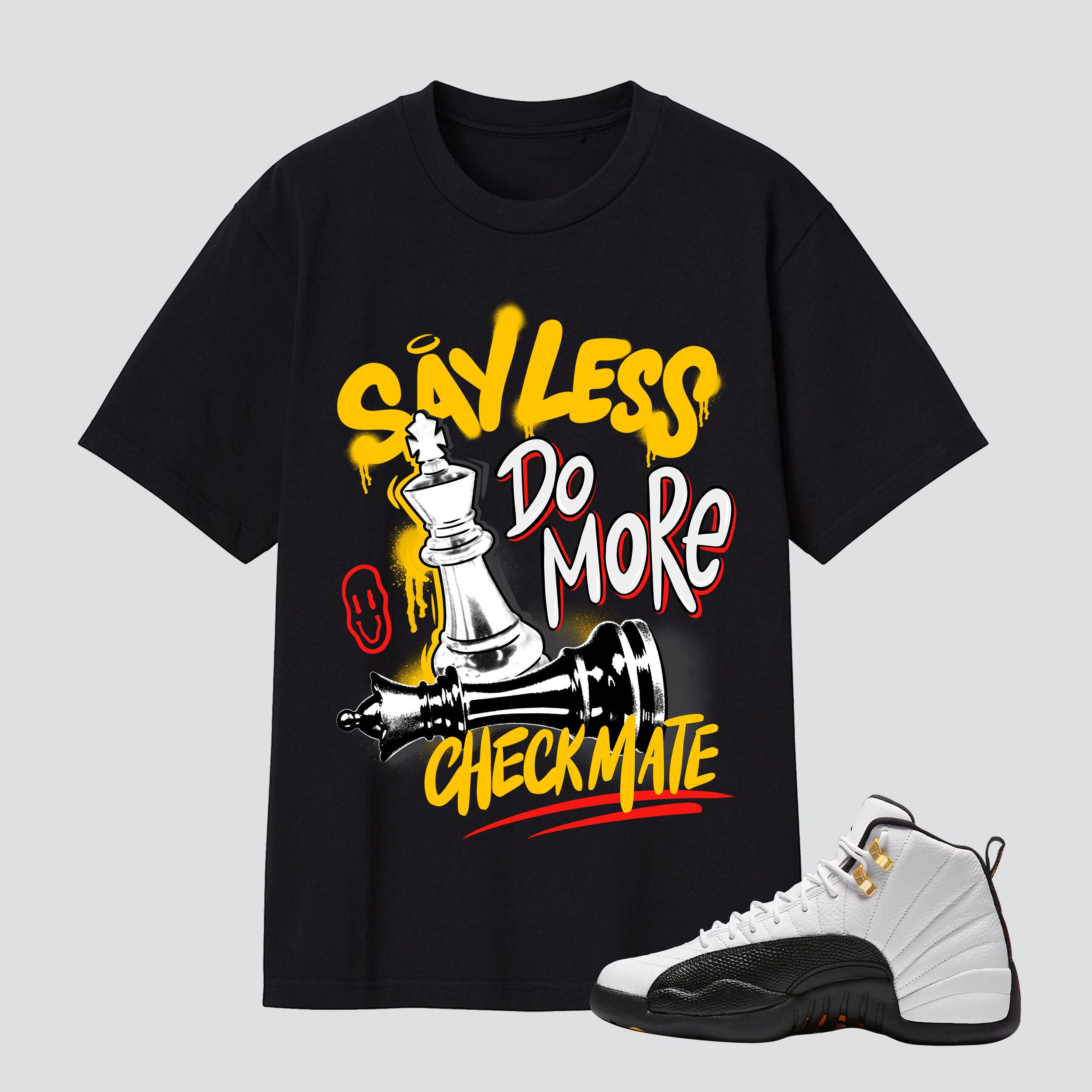 AJ 12 Taxi 2025 Say Less Checkmate Premium T-shirt