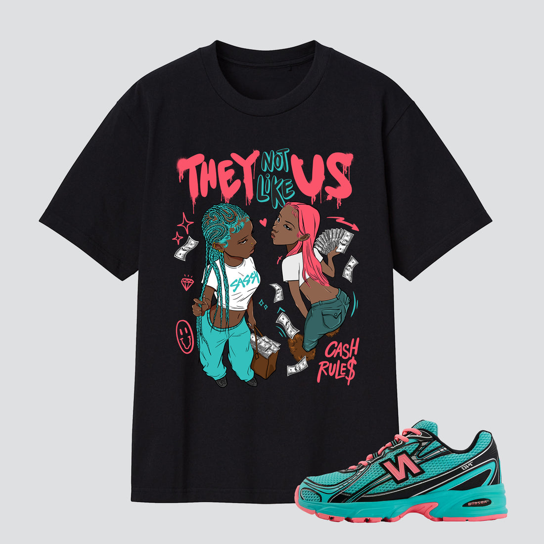 740 Cyber Jade They Not Like Us Premium T-shirt