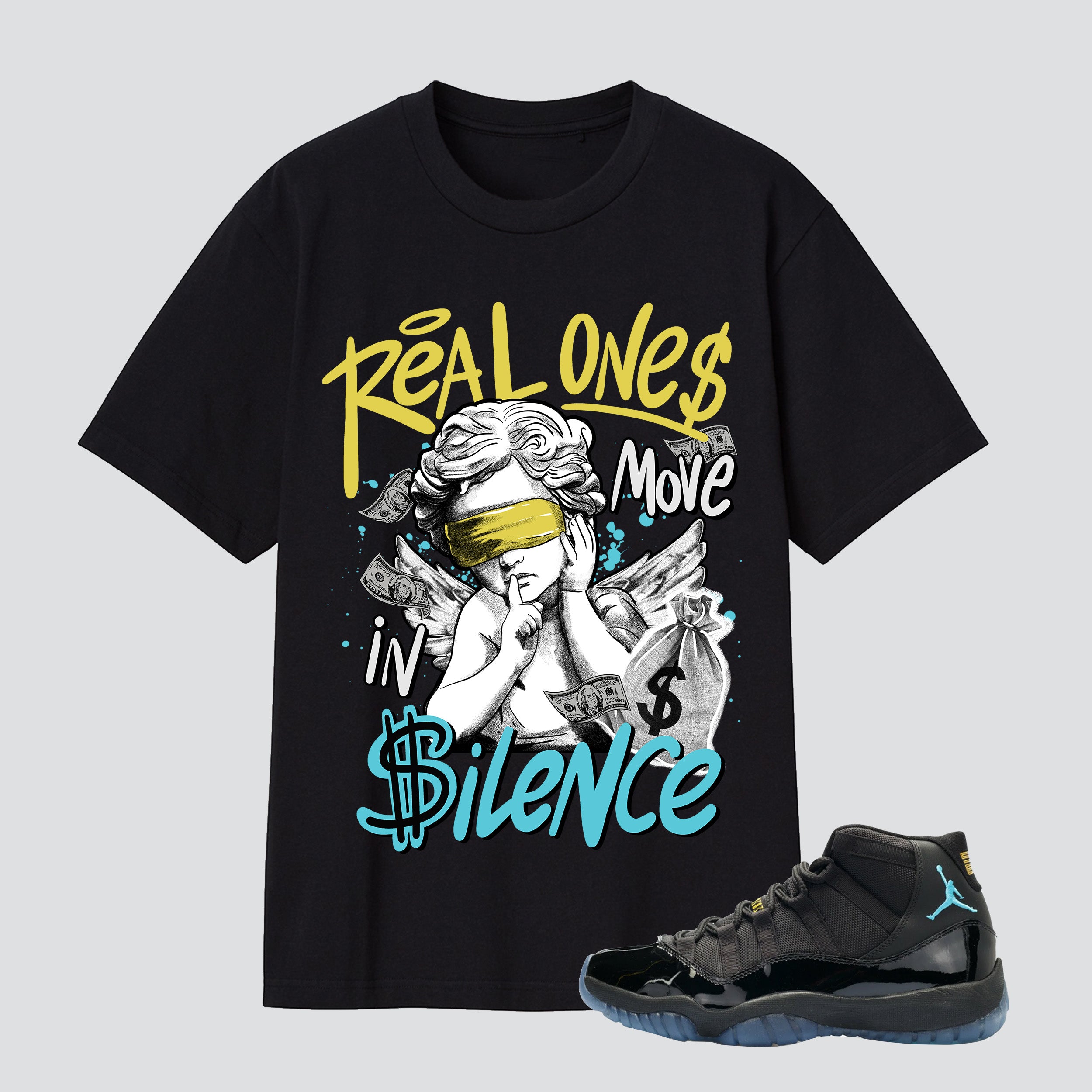 11s Gamma Blue Real One Move In Silence Premium T-shirt