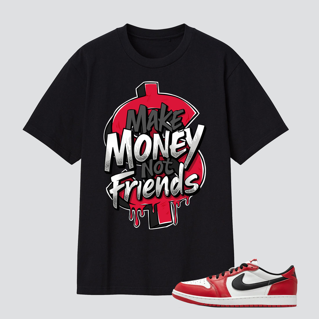 1 Retro Low OG Chicago Make Money Not Friends Premium T-shirt
