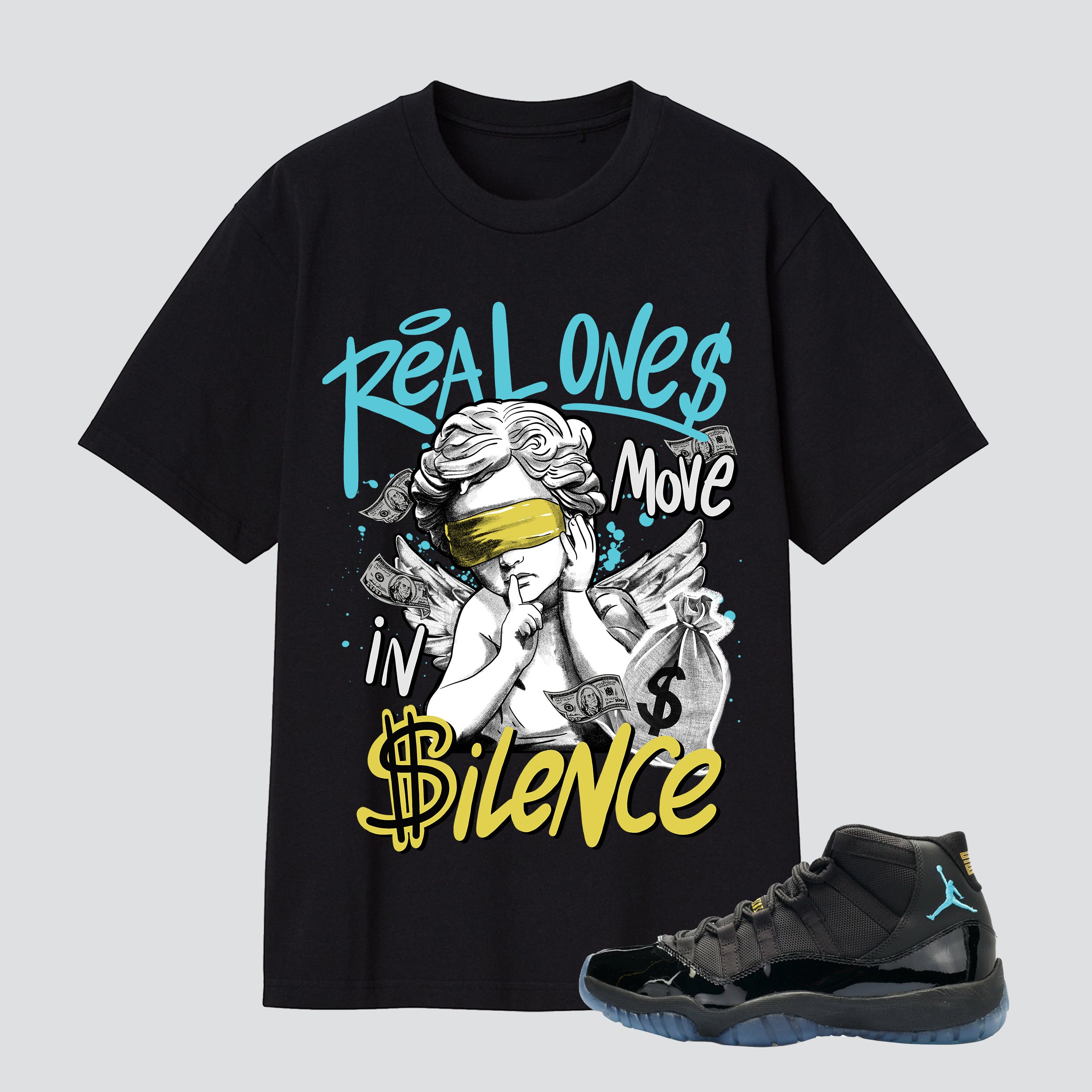 11s Gamma Blue Real One Move In Silence Premium T-shirt