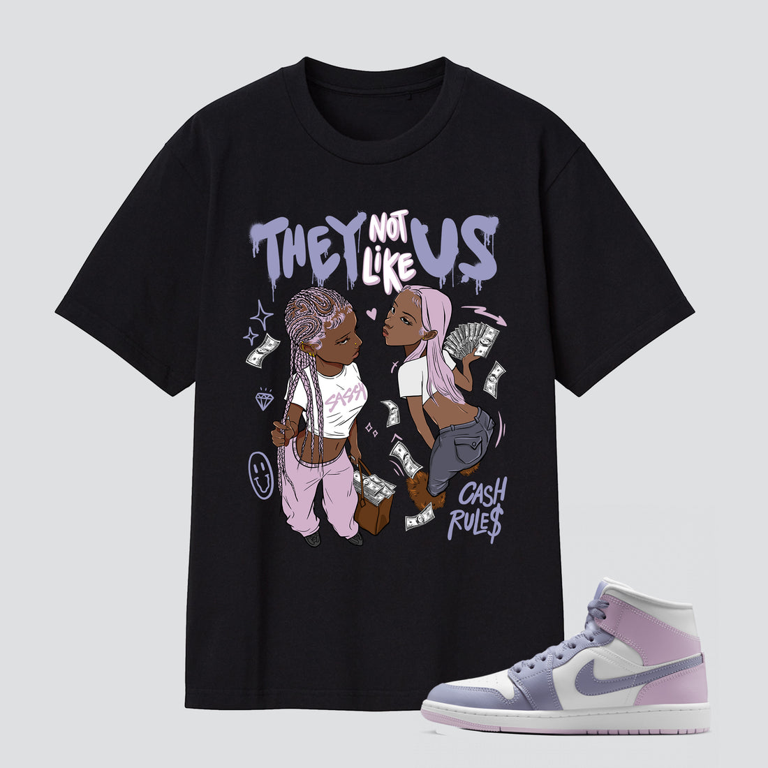 1s White Indigo Haze They Not Like Us Premium T-shirt