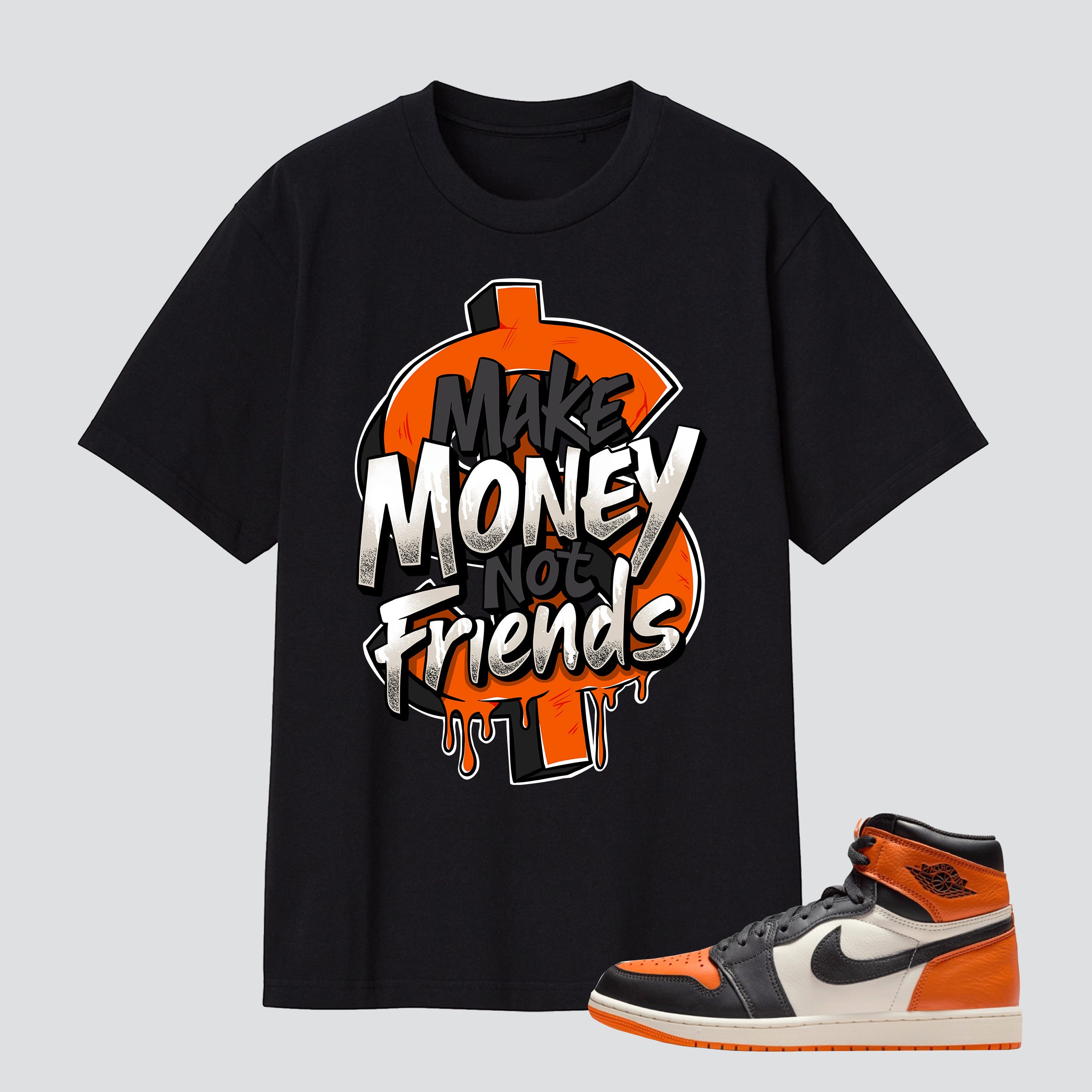 1 Retro High OG Shattered Backboard Make Money Not Friends Premium T-shirt
