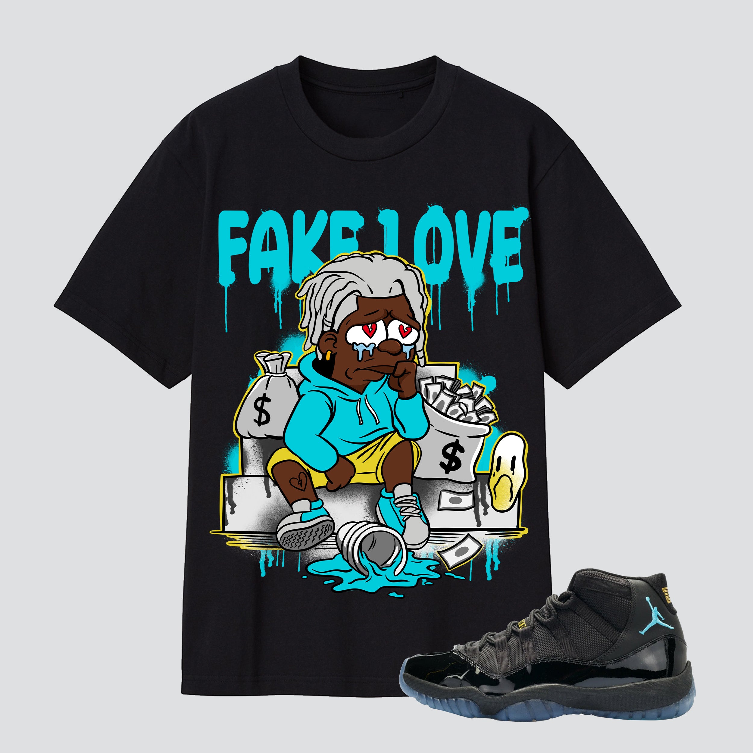 11s Gamma Blue Fake Love Premium T-shirt