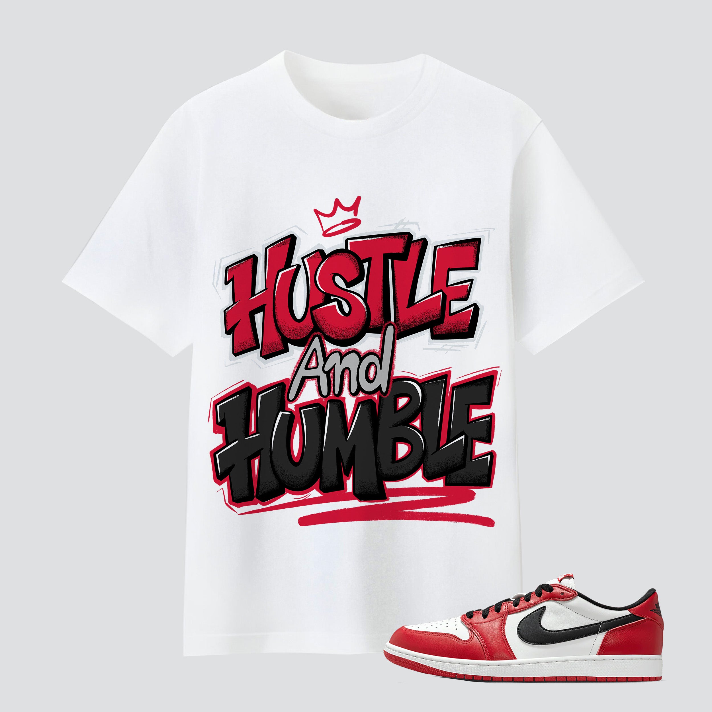 1 Retro Low OG Chicago Hustle And Humble Premium T-shirt