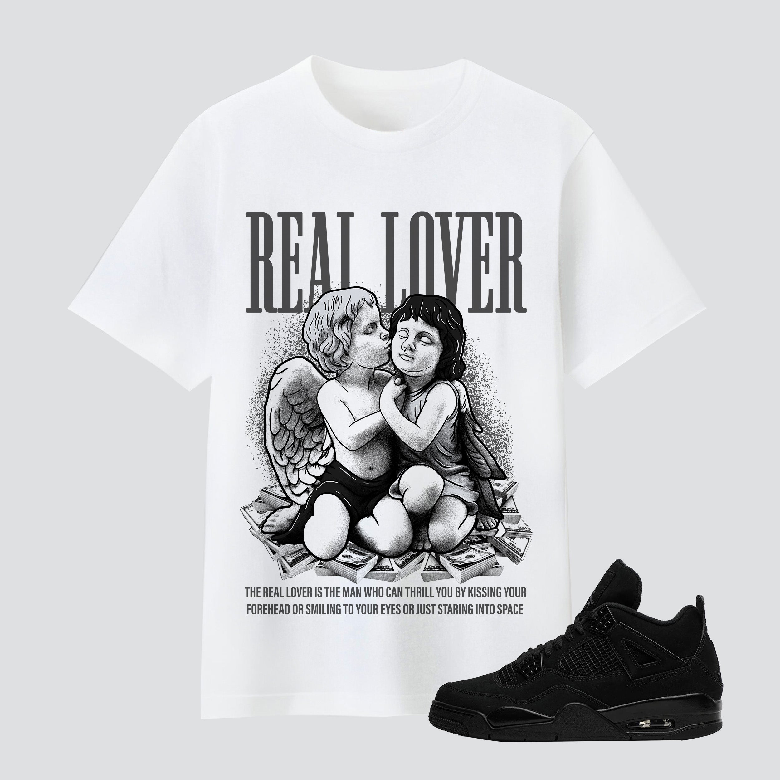 4 Retro Black Cat Real Lover Premium T-shirt