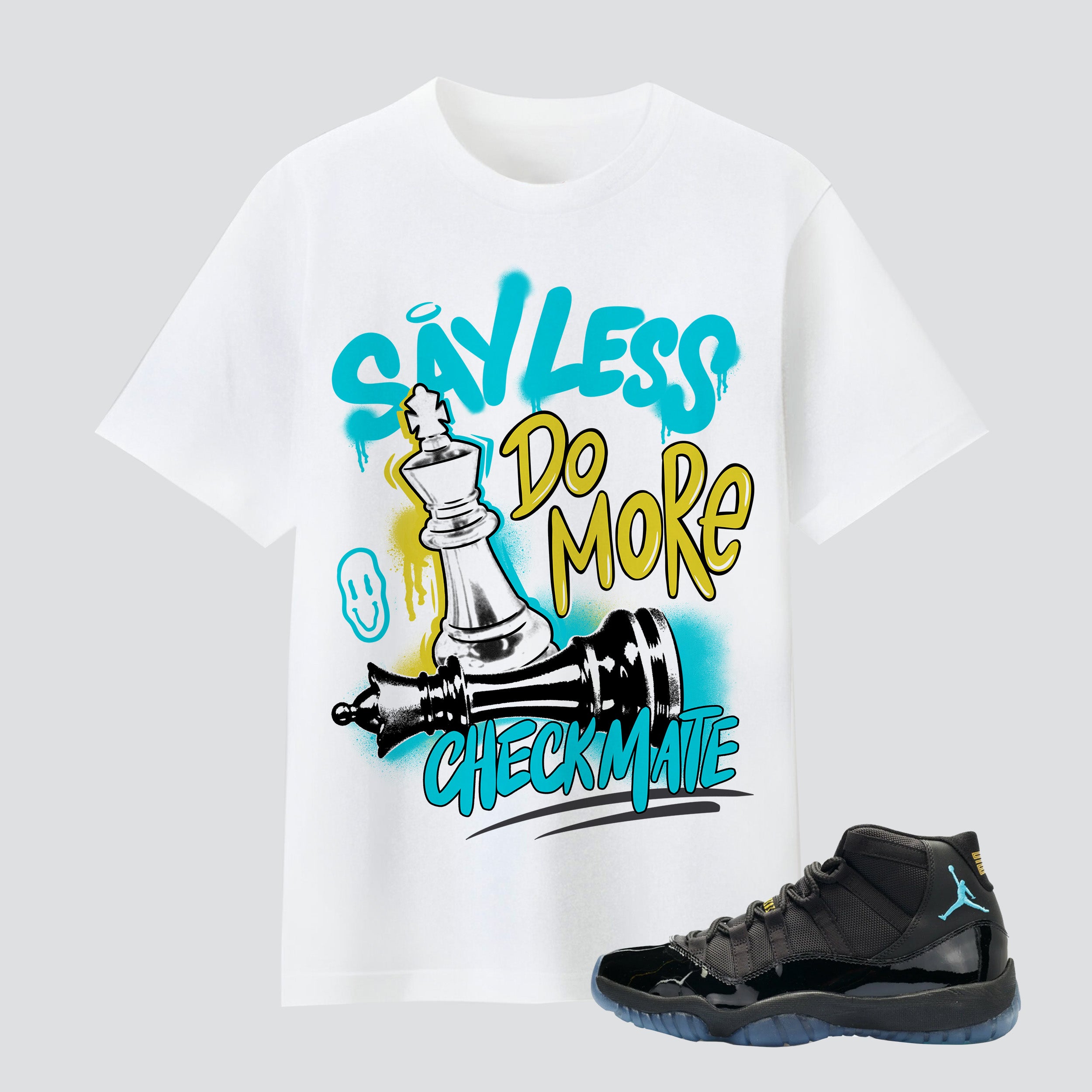 11s Gamma Blue Say Less Checkmate Premium T-shirt