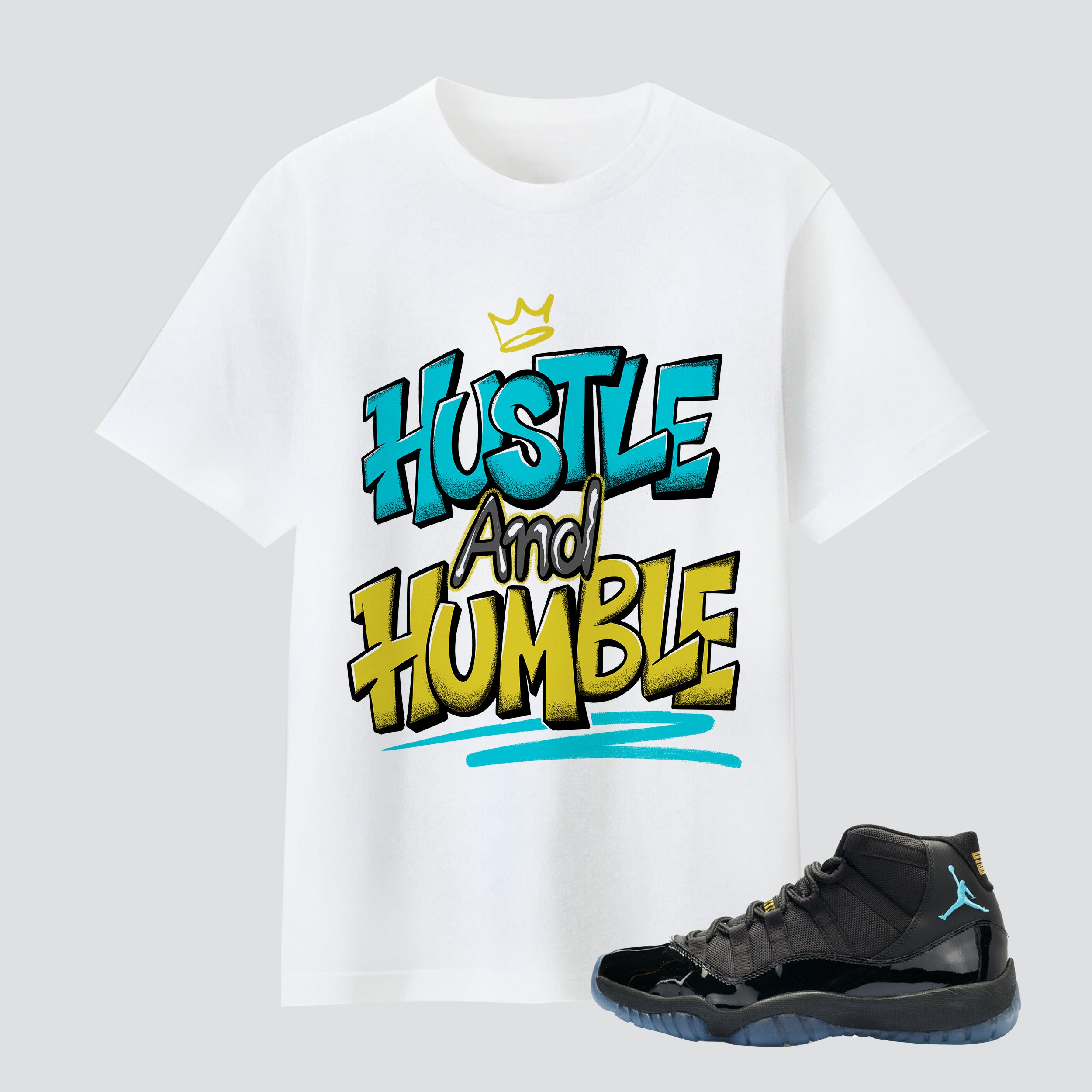 11s Gamma Blue Hustle And Humble Premium T-shirt