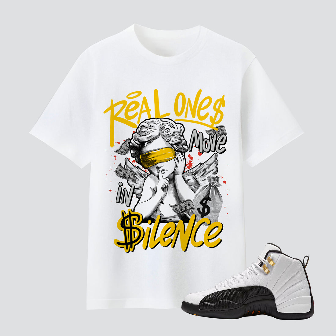 AJ 12 Taxi 2025 Real One Move In Silence Premium T-shirt