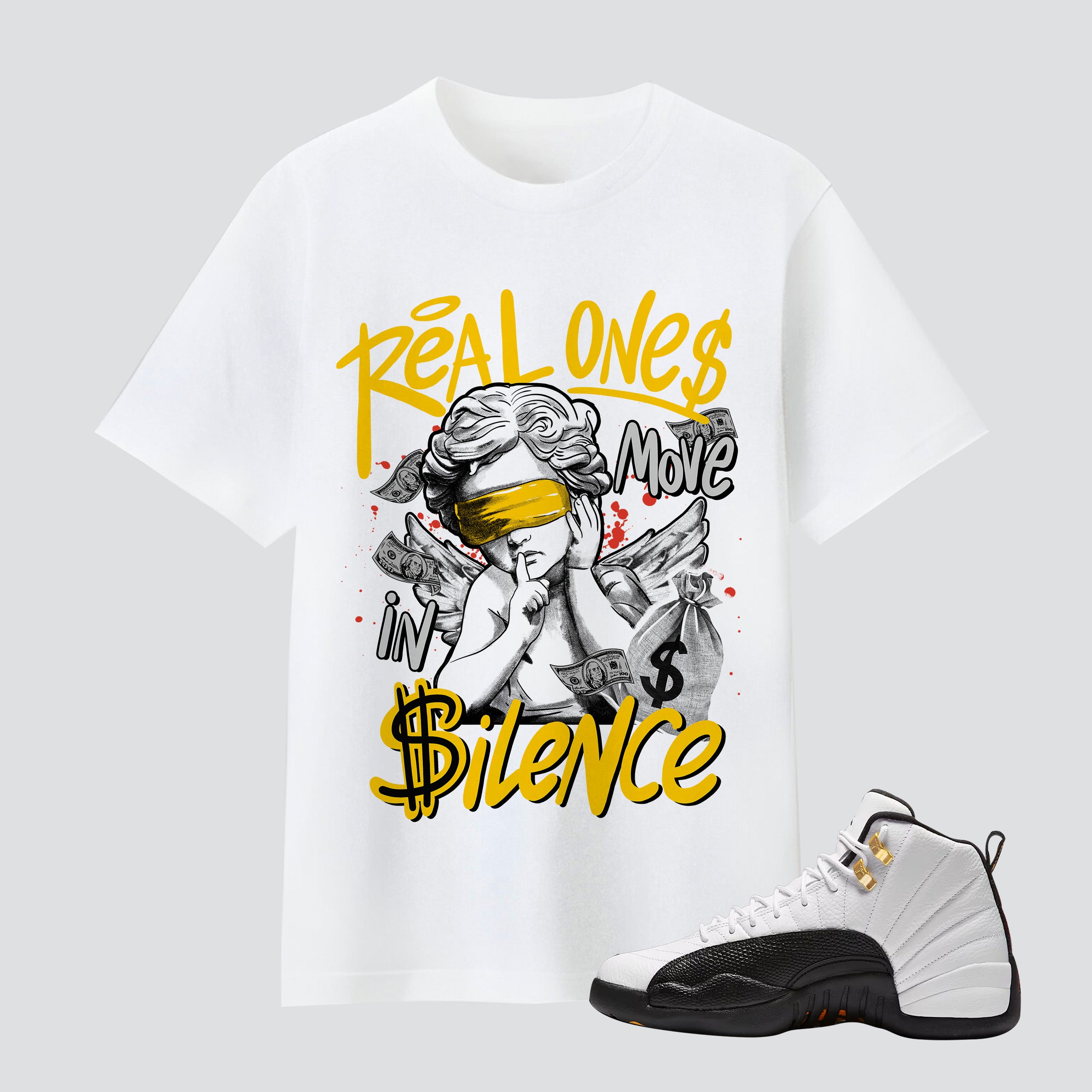 AJ 12 Taxi 2025 Real One Move In Silence Premium T-shirt