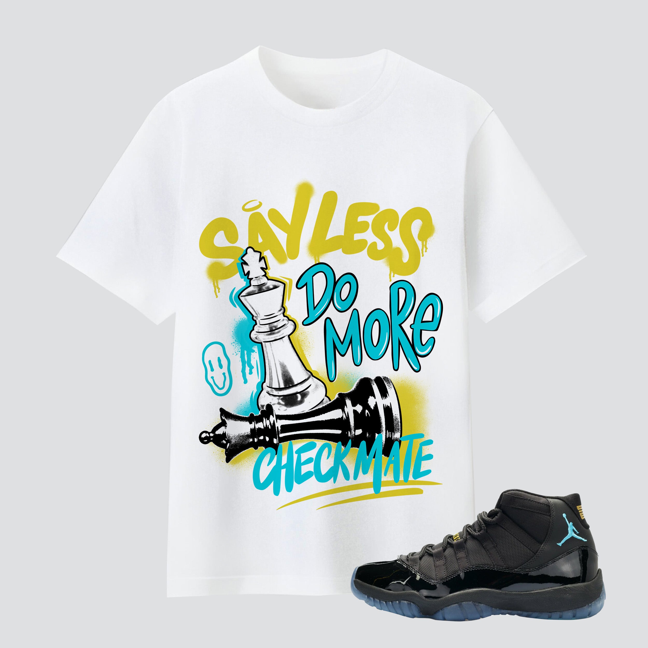 11s Gamma Blue Say Less Checkmate Premium T-shirt