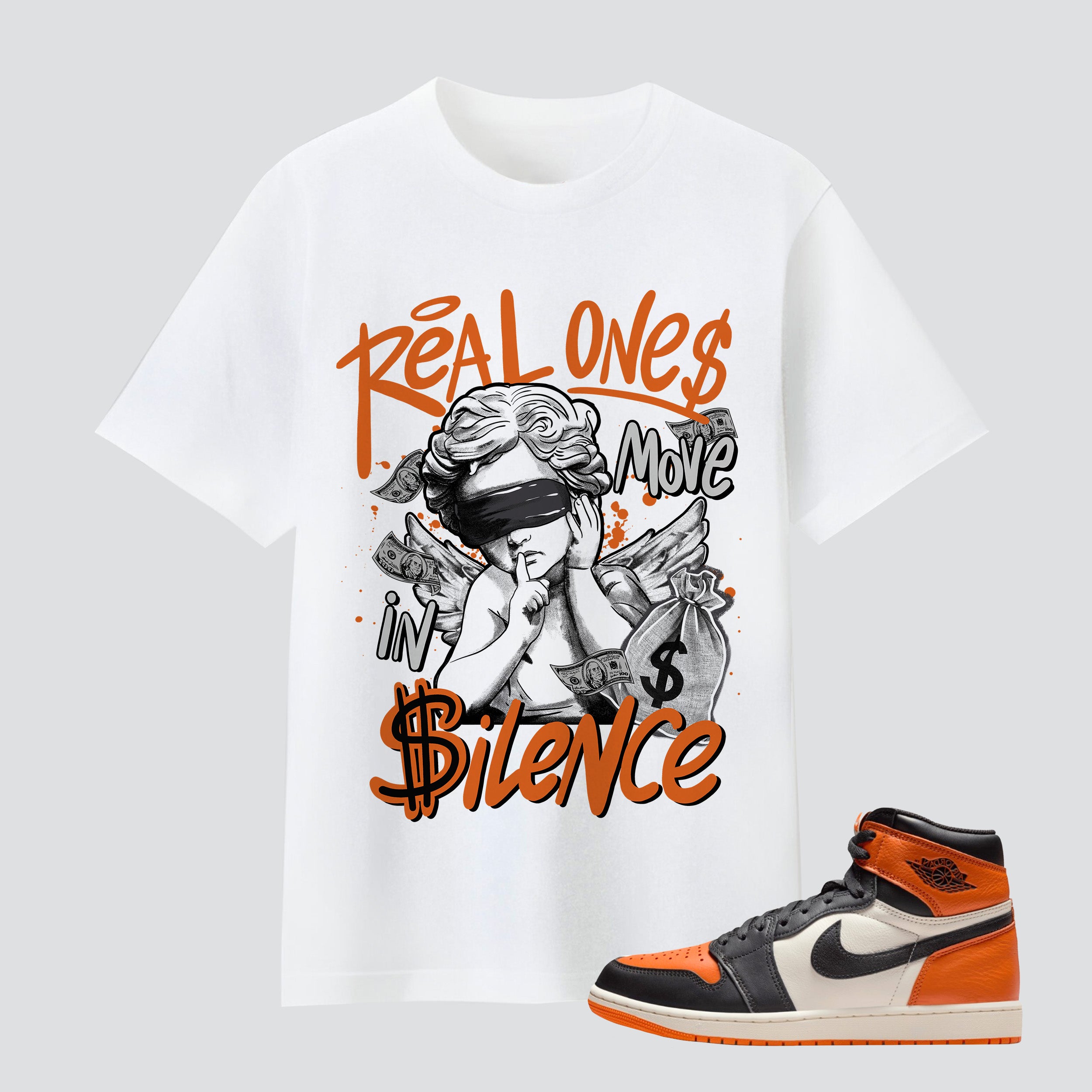 1 Retro High OG Shattered Backboard Real One Move In Silence Premium T-shirt