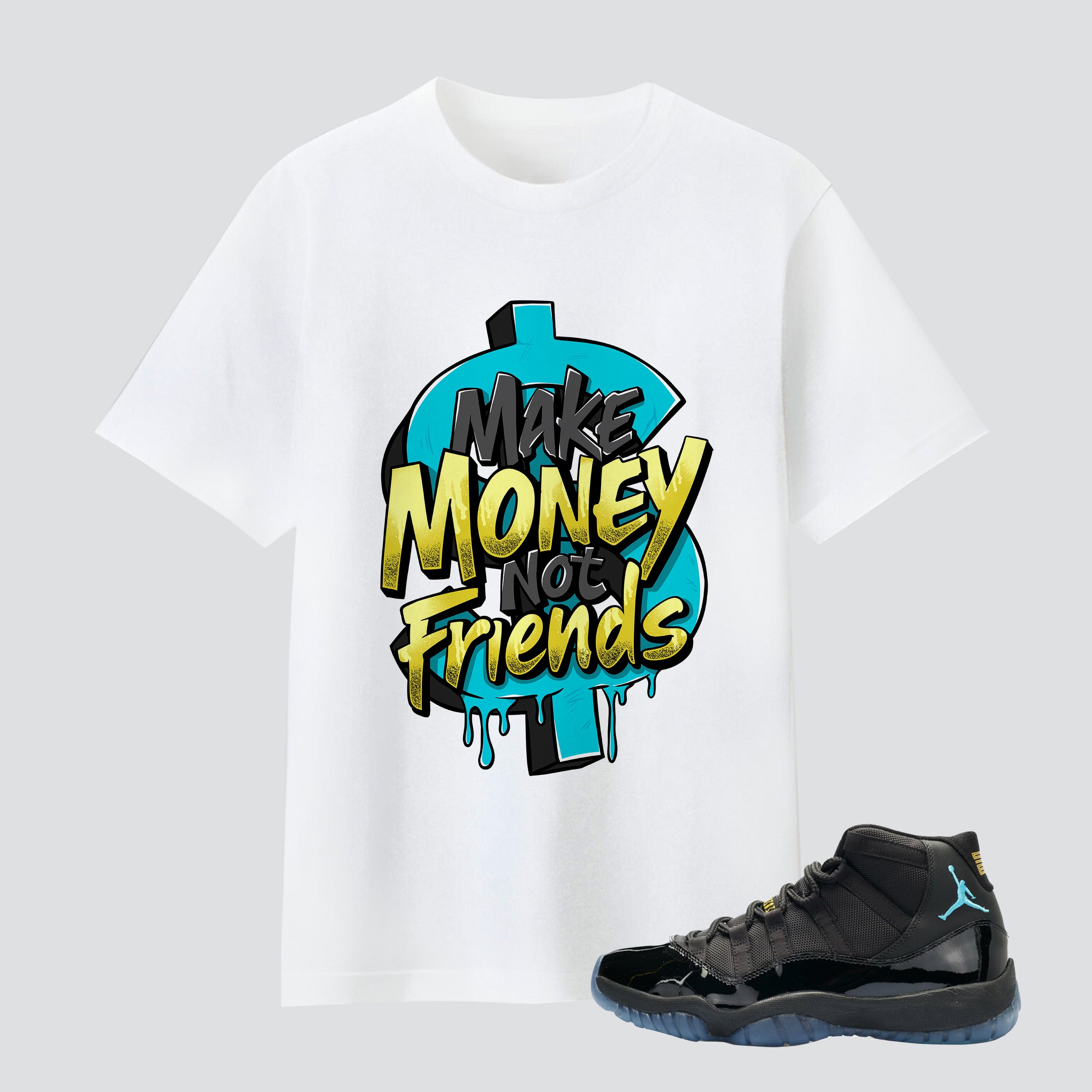 11s Gamma Blue Make Money Not Friends Premium T-shirt