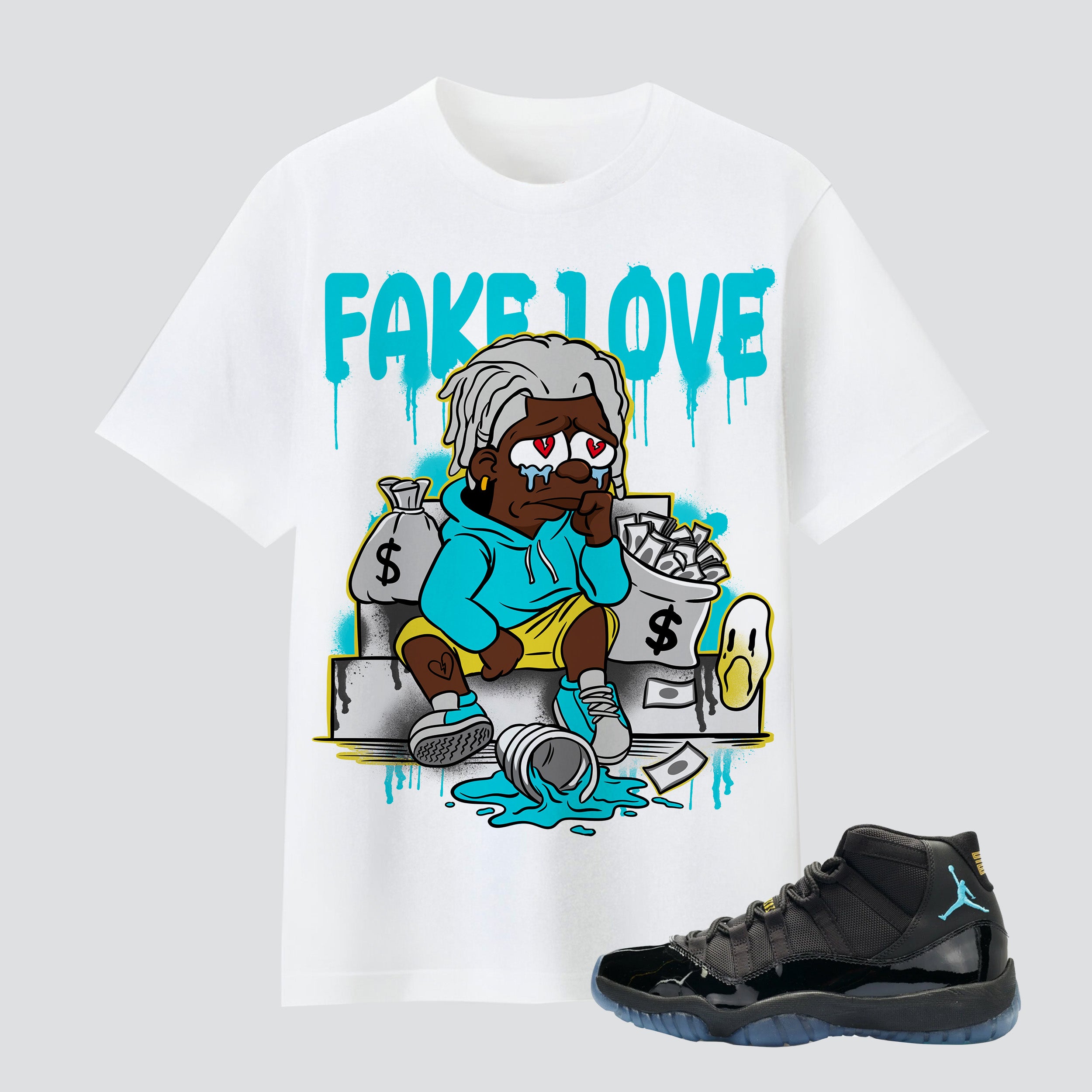 11s Gamma Blue Fake Love Premium T-shirt