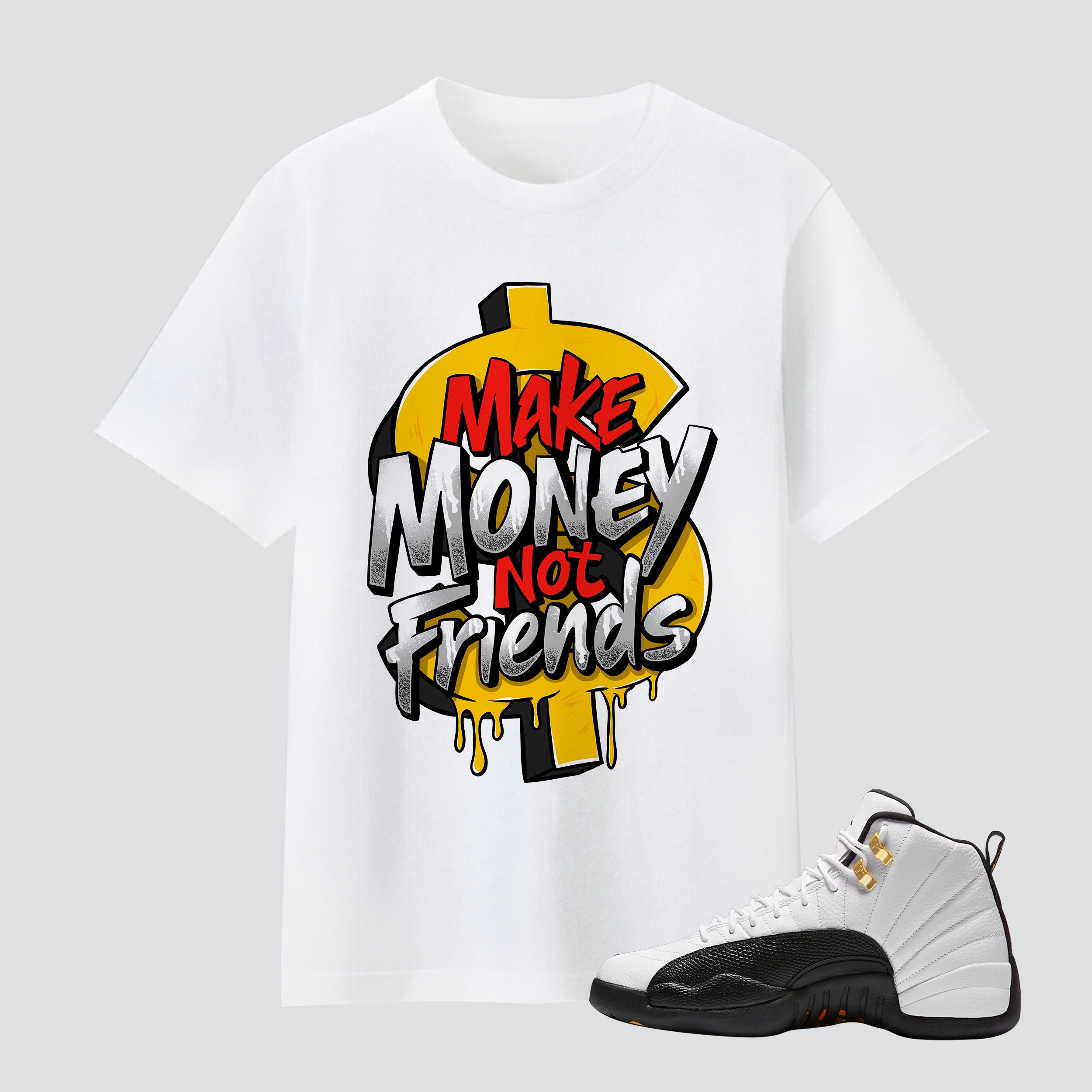 AJ 12 Taxi 2025 Make Money Not Friends Premium T-shirt